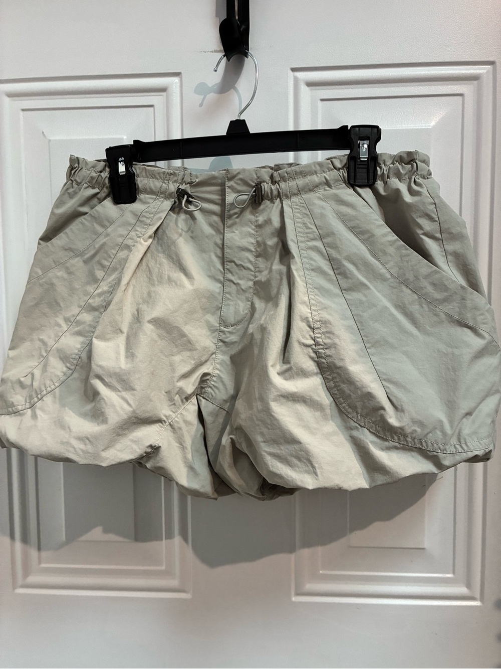 Free People Camp Out Nylon Bubble Hem Shorts